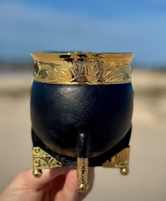 Mate imperial con base bañado en oro 24 K